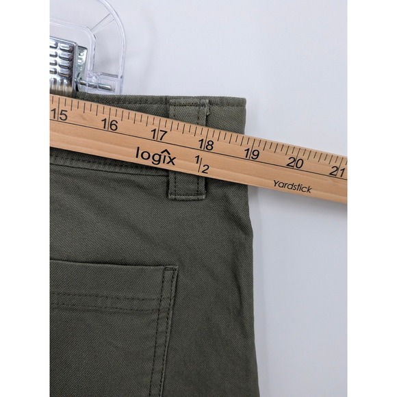 Old Navy Barrel Leg Pants Women 16 Green High Rise Utility Stretch Canvas New - Picture 6 of 9